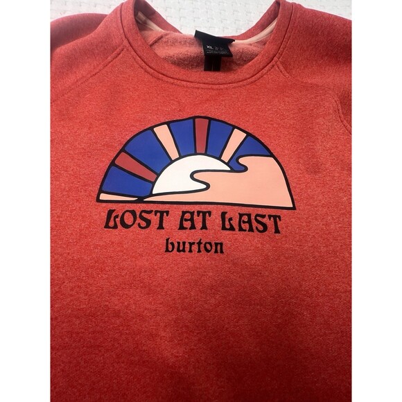 Burton Oak Crew Fleece Red Crewneck Sweatshirt Lost At Last Women’s Xtra Large - Picture 3 of 10